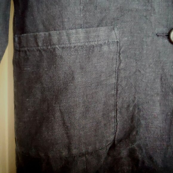 Garnet Hill Linen Career Business Travel Resort Nautical Coastal Button Blazer M - Picture 11 of 15